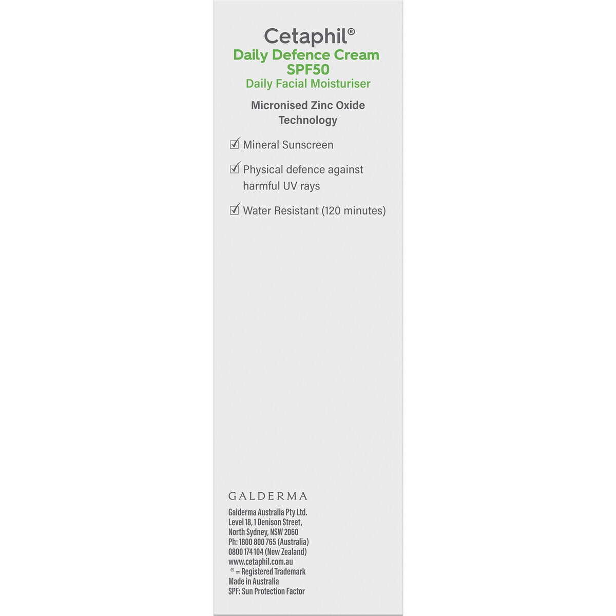 Cetaphil Daily Defence Cream Spf50 Facial Moisturiser 50g