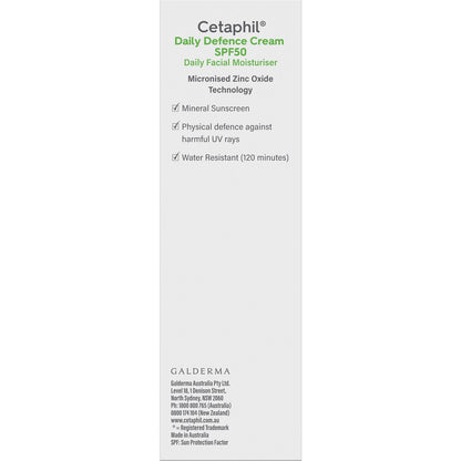 Cetaphil Daily Defence Cream Spf50 Facial Moisturiser 50g
