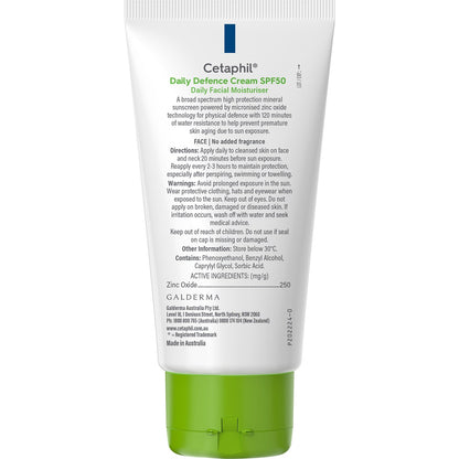 Cetaphil Daily Defence Cream Spf50 Facial Moisturiser 50g