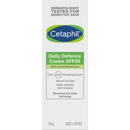 Cetaphil Daily Defence Cream Spf50 Facial Moisturiser 50g