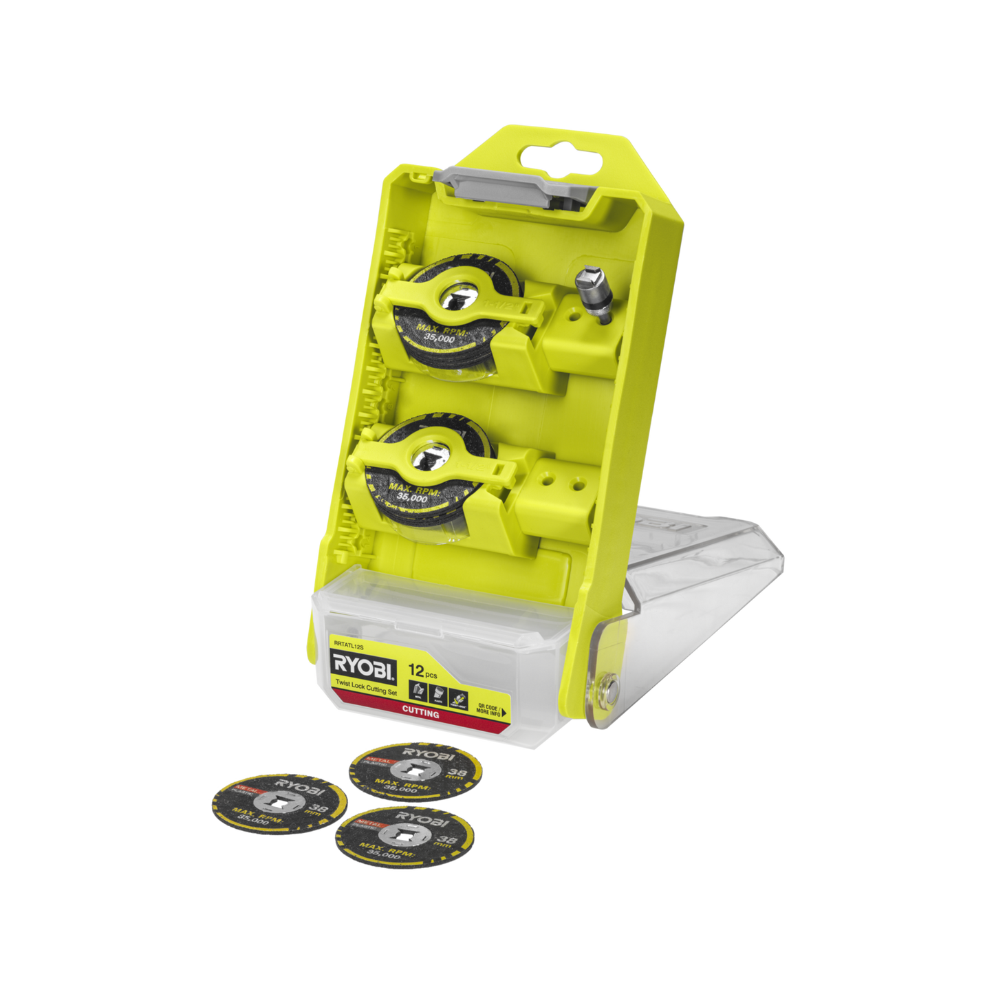 Ryobi Twist Lock Cutting Set - 38mm - 11 Discs - 12 Piece