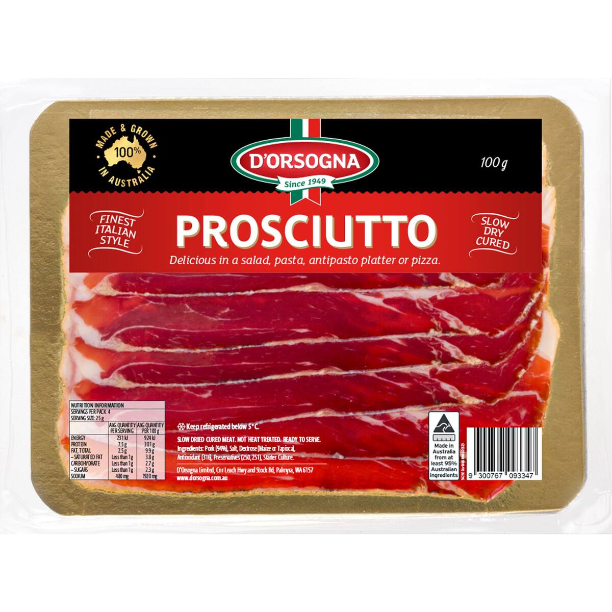 D'orsogna Prosciutto 100g