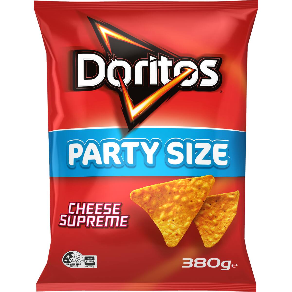 Doritos Corn Chips Cheese Supreme Party Size 380g