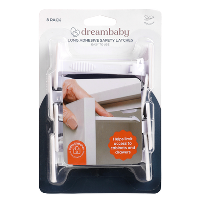 Dreambaby Safety Catches - Pack of 8 - Plastic - Self-Locking