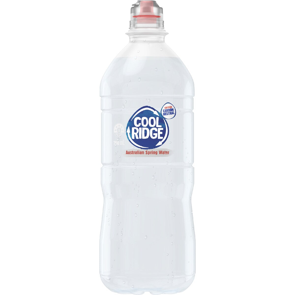 Cool Ridge Still Spring Water Bottle With Cap Australian 100% Recycled 750ml