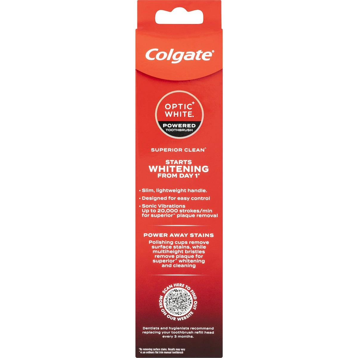 Colgate Battery Powered Toothbrush Whitening Optic White Each