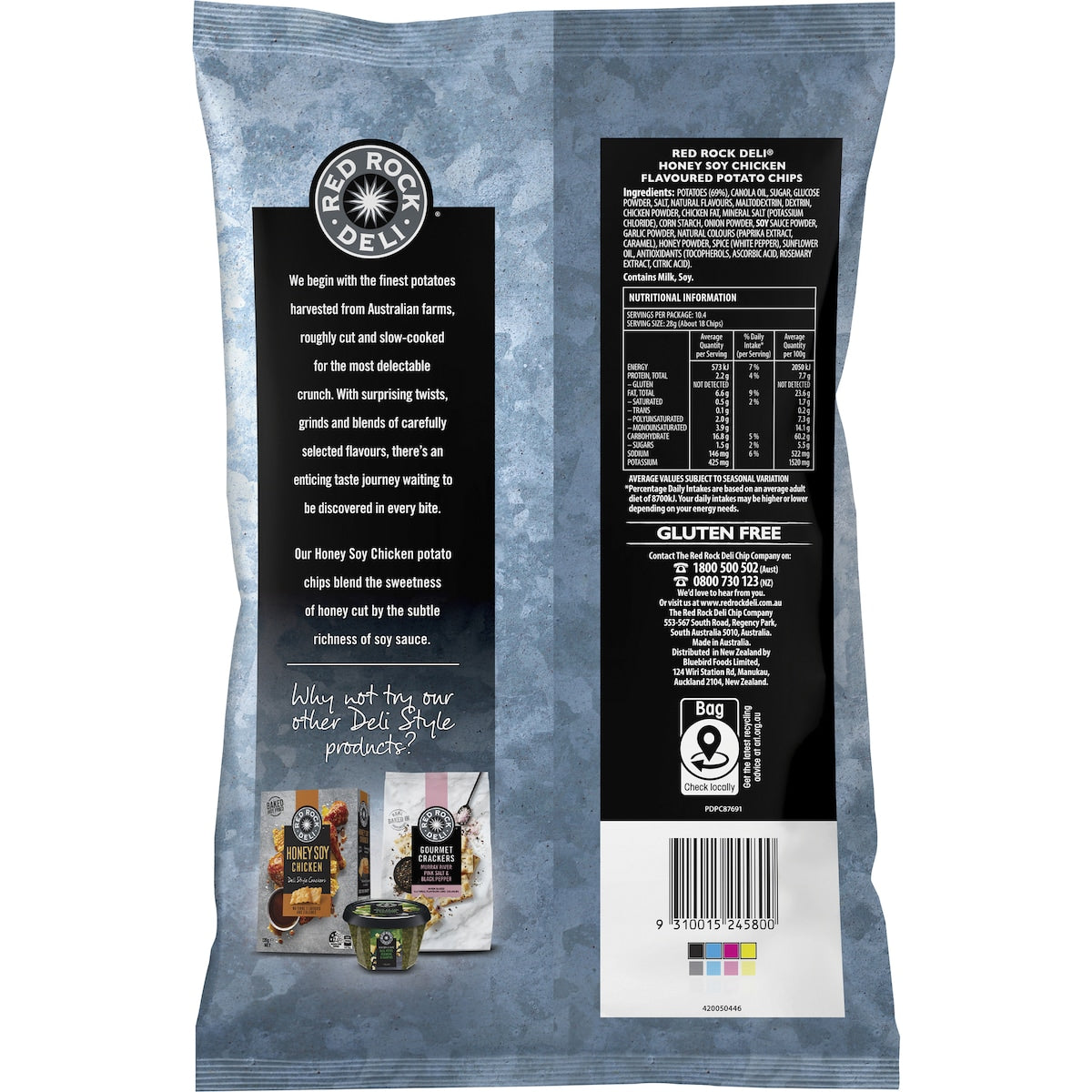 Red Rock Deli Potato Chips Honey Soy & Chicken 290g