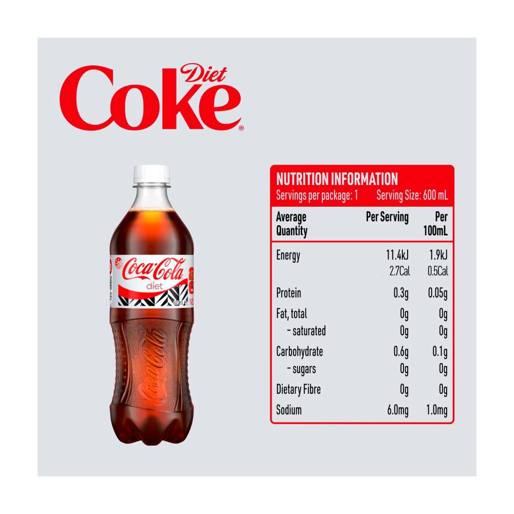Coca-Cola Diet Coke Soft Drink Bottle - 600mL