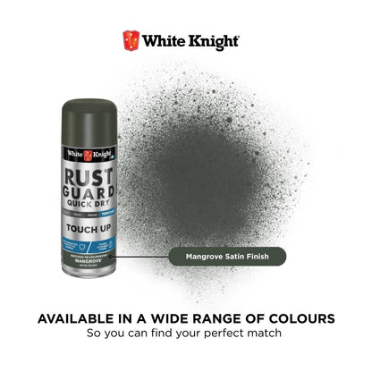White Knight Rust Guard Mangrove Satin Touch Up Spray Paint - 300g