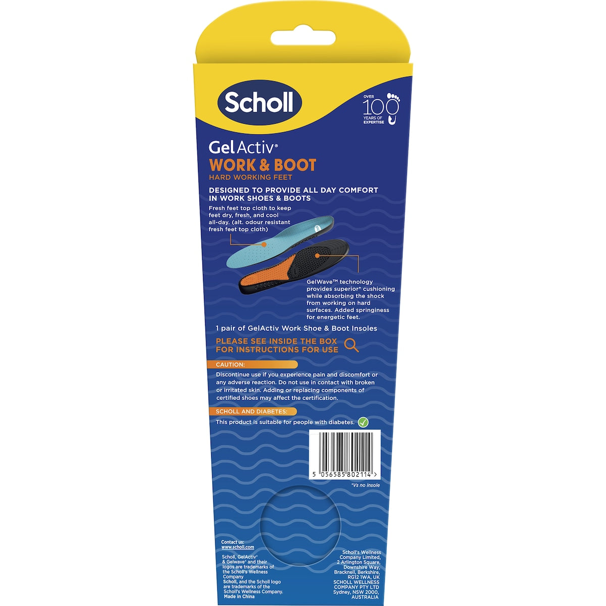 Scholl Gel Activ Work & Boot Insoles Small Pair Each