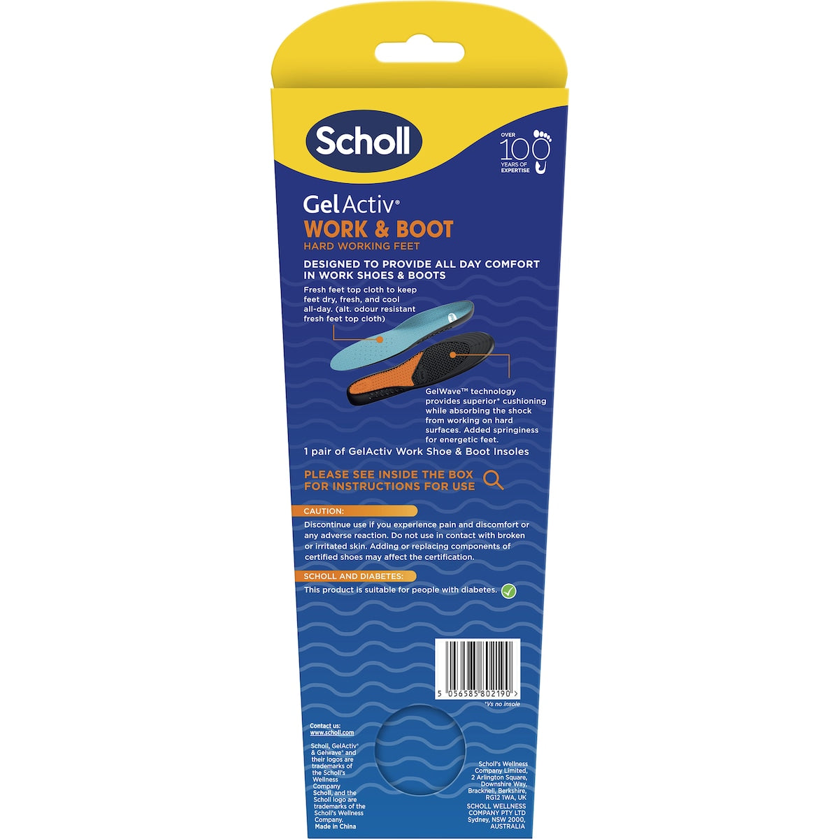 Scholl Gel Activ Work & Boot Insoles Large Pair Each