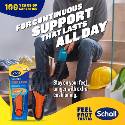 Scholl Gel Activ Work & Boot Insoles Large Pair Each