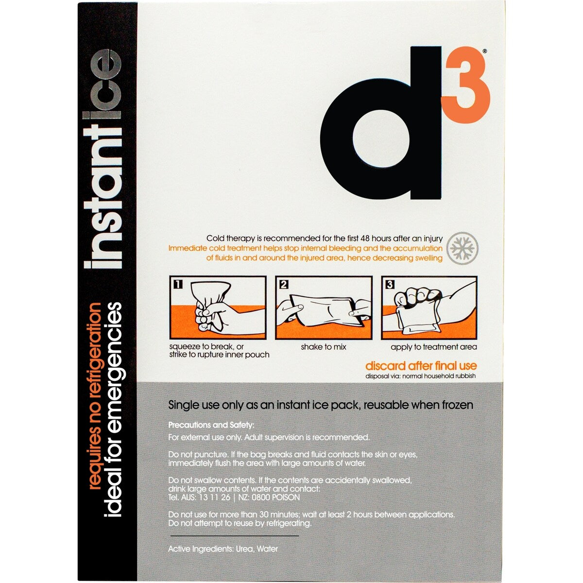 D3 Instant Ice Packs 4 Pack
