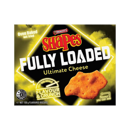 Arnott's Shapes Fully Loaded Crackers Ultimate Cheese - 130g