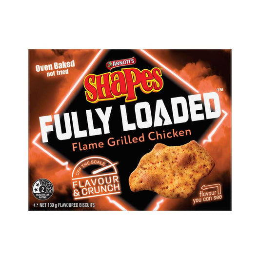 Arnott's Shapes Fully Loaded Crackers Flame Grilled Chicken - 130g