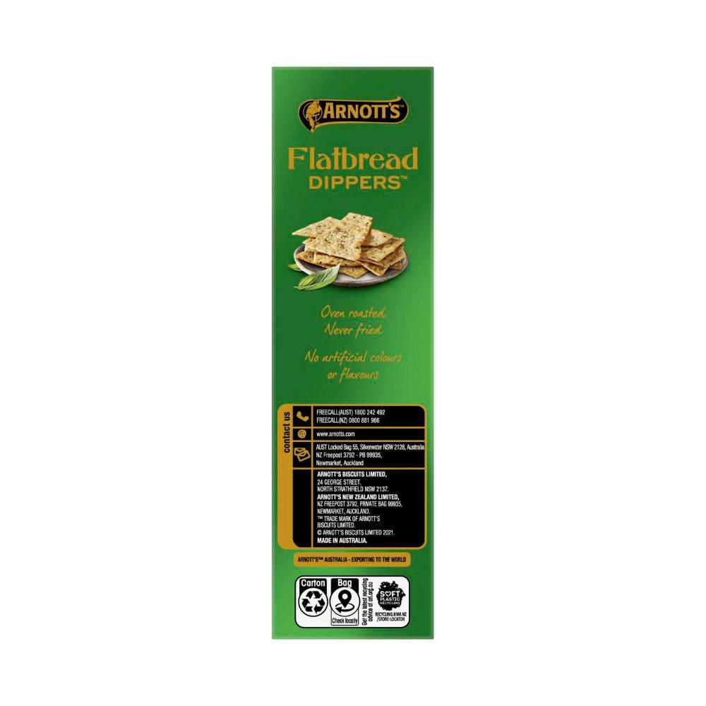 Arnott's Flatbread Dippers Parmesan & Basil - 130g