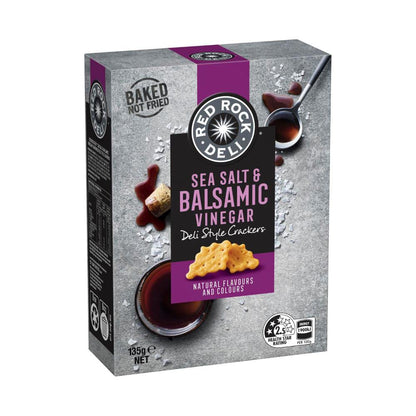 Red Rock Deli Sea Salt & Balsamic Deli Style Crackers - 135g