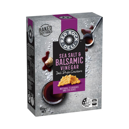 Red Rock Deli Sea Salt & Balsamic Deli Style Crackers - 135g