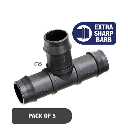 K Rain Barbed Tee - 25mm - 5 Pack