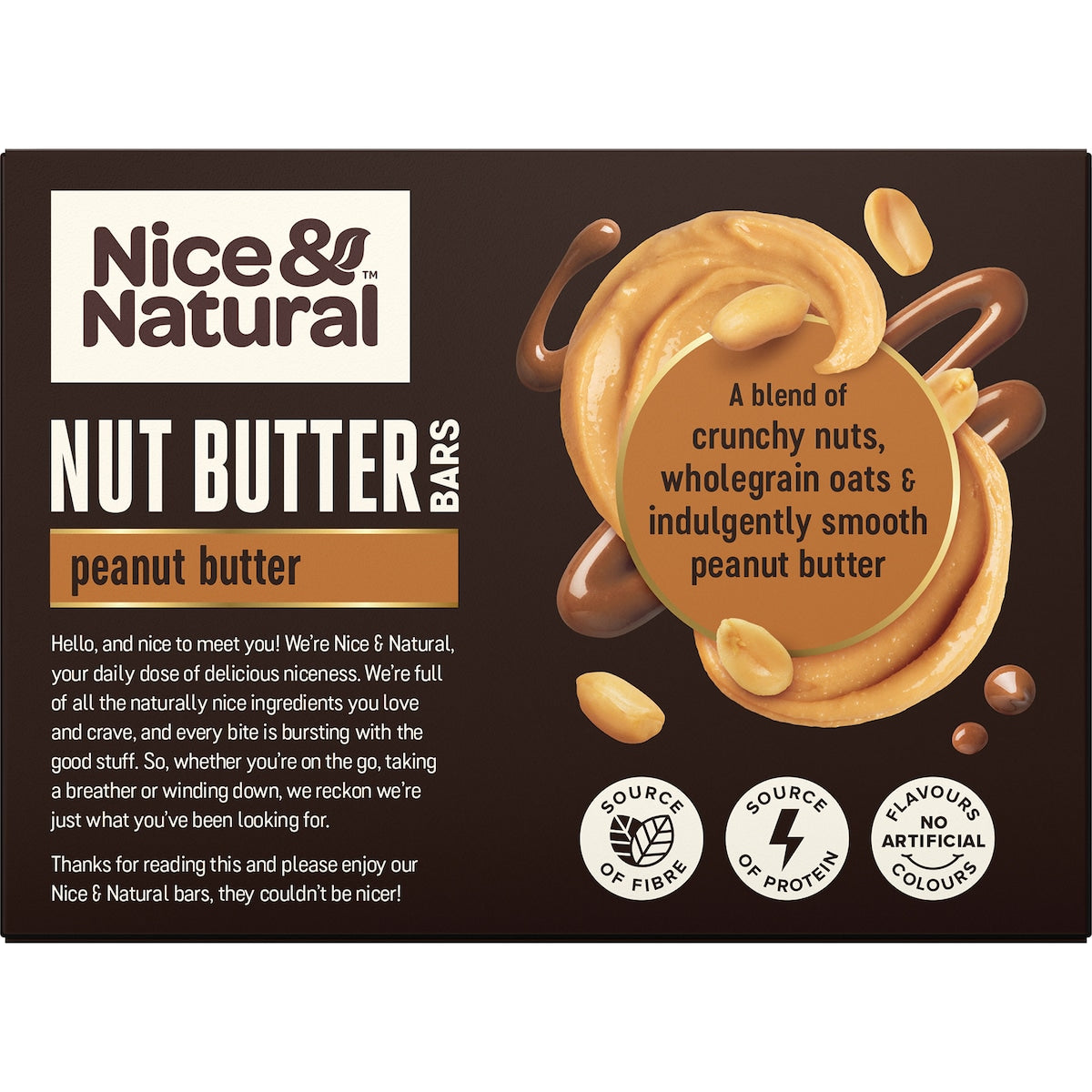 Nice & Natural Nut Butter Bars Peanut Butter 5 Pack