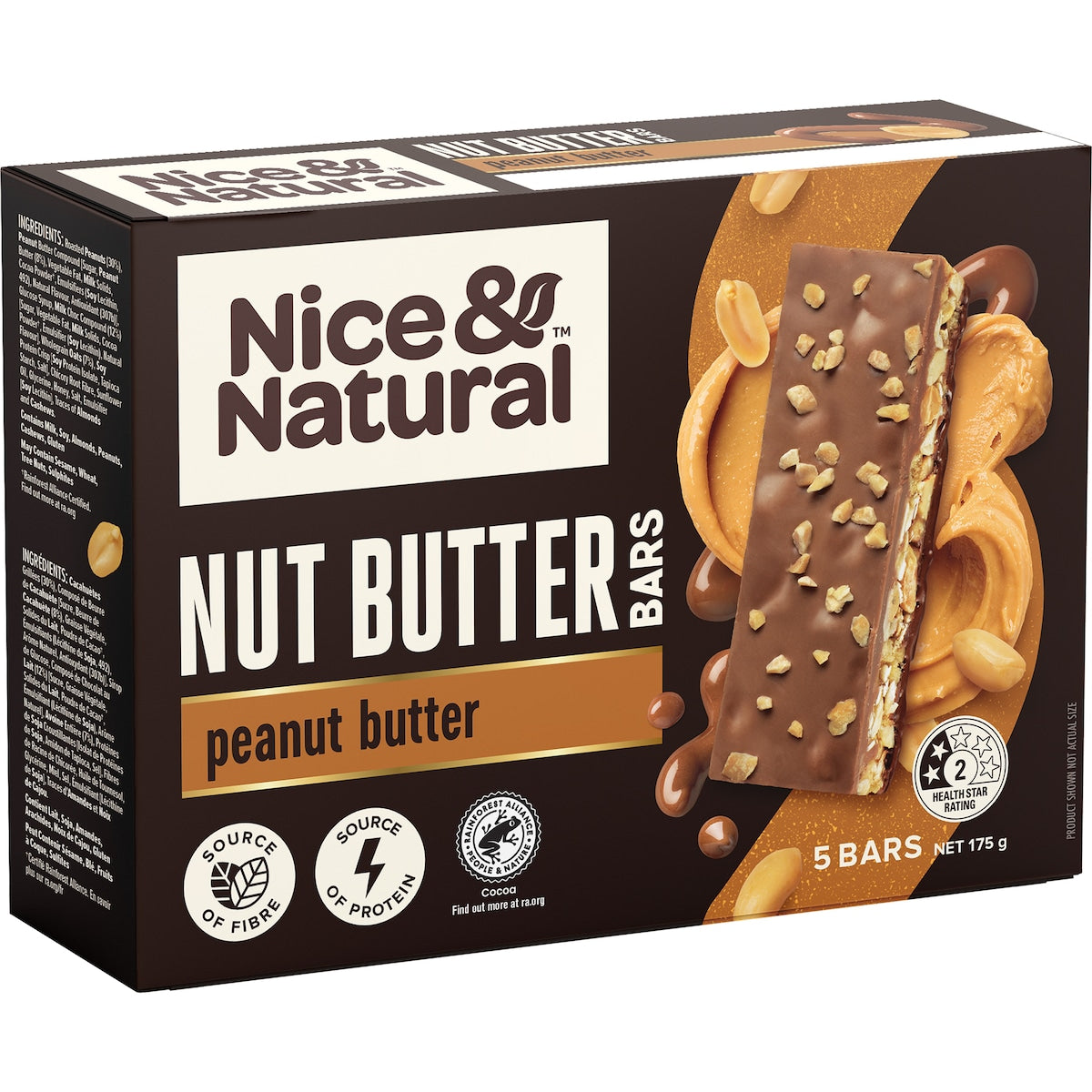 Nice & Natural Nut Butter Bars Peanut Butter With Milk Choc 5 Pack