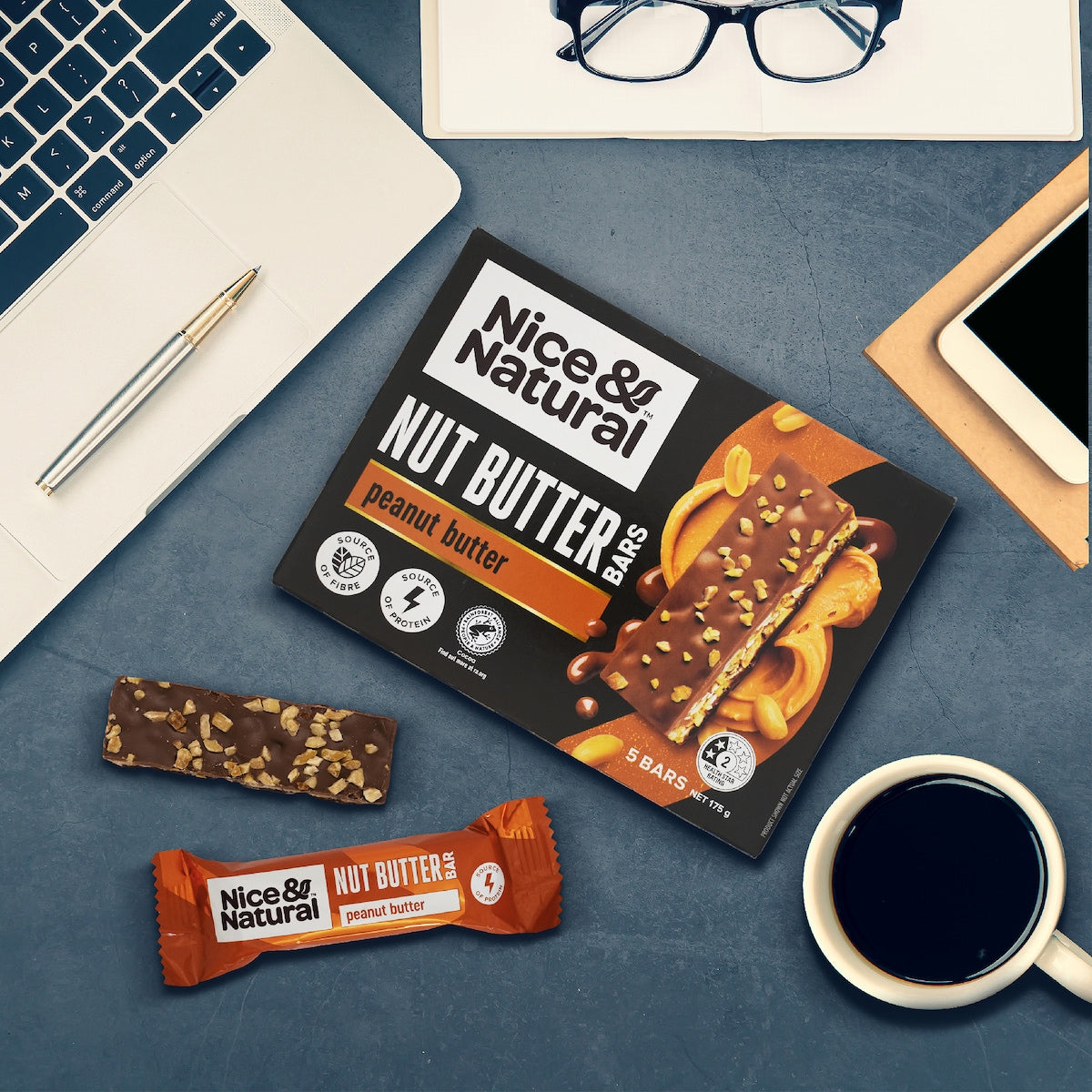 Nice & Natural Nut Butter Bars Peanut Butter 5 Pack