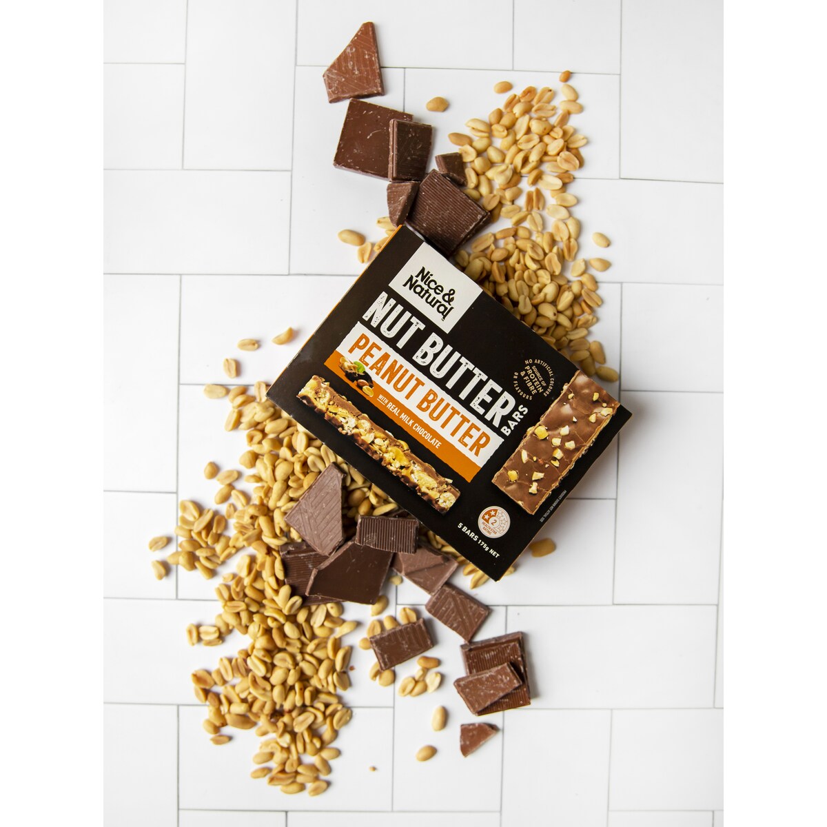 Nice & Natural Nut Butter Bars Peanut Butter With Milk Choc 5 Pack