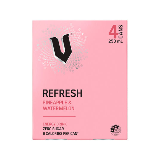 V Energy Refresh Drink Pineapple Watermelon 4x250ml - 4 pack