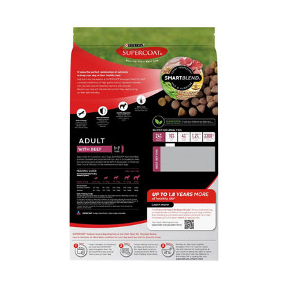 Supercoat Adult With Beef Dry Dog Food - 2.8kg