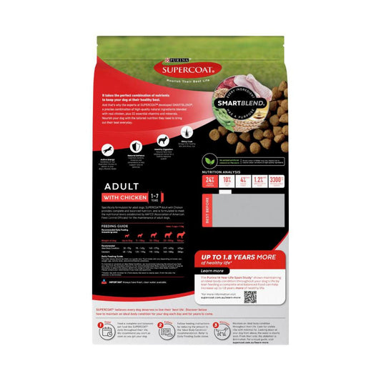 Supercoat Adult With Chicken Dry Dog Food - 2.8kg