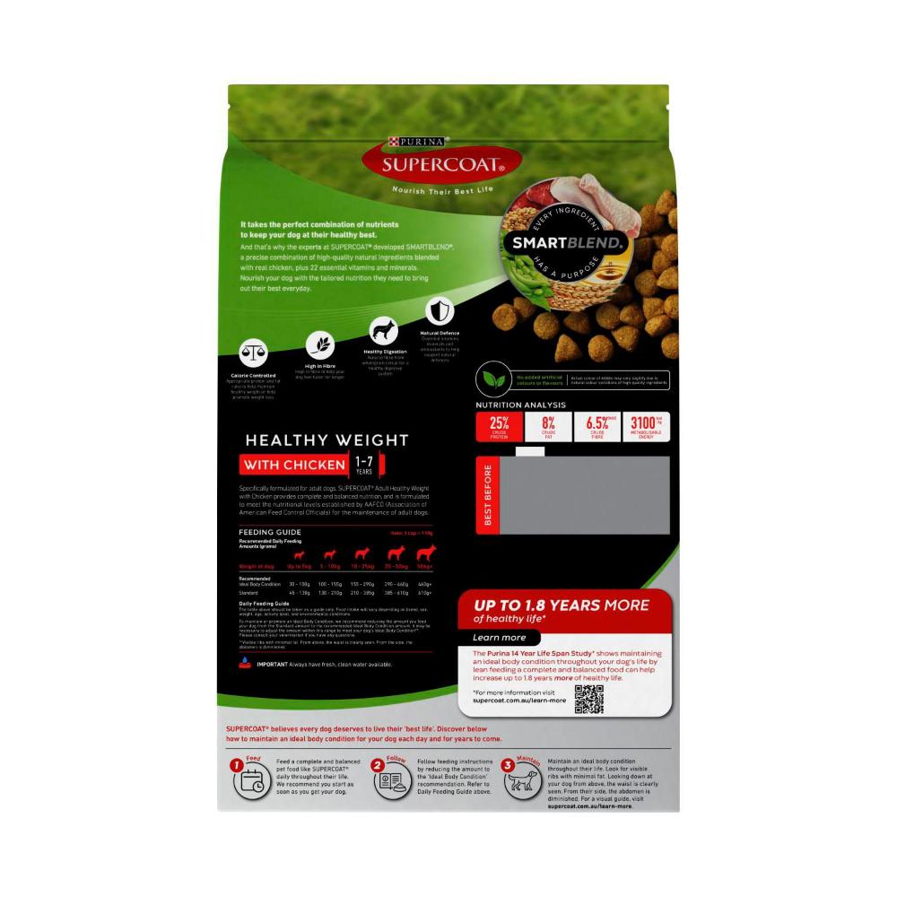 Supercoat Adult Healthy Weight With Chicken Dry Dog Food - 2.6kg
