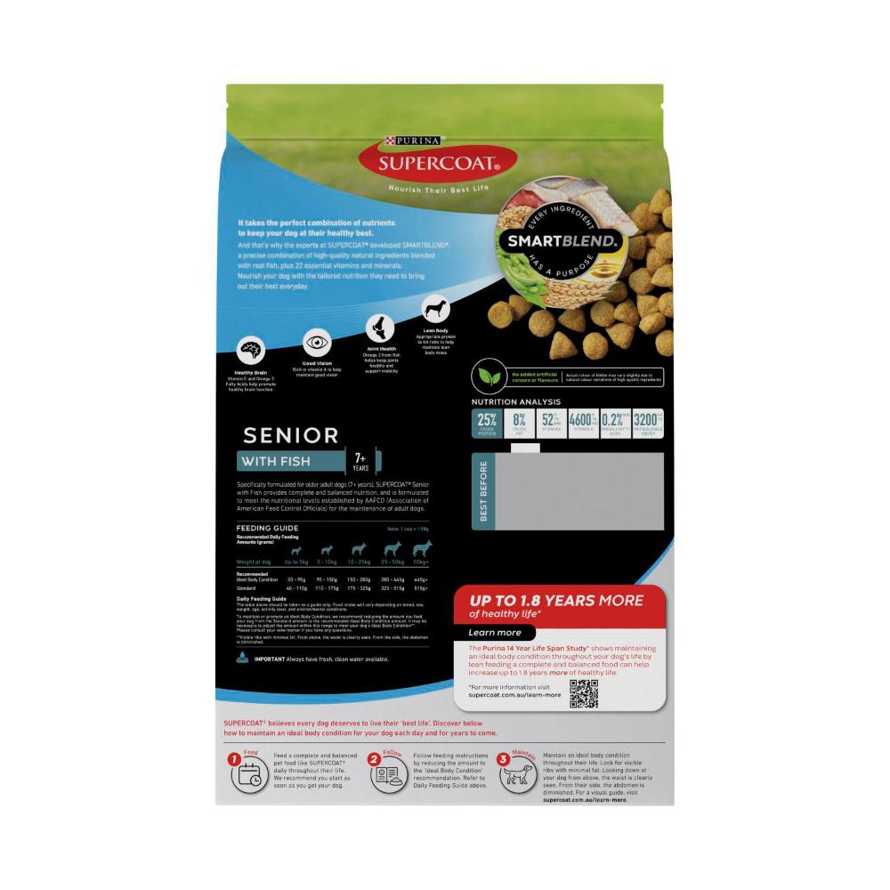 Supercoat Senior With Fish Dry Dog Food - 2.6kg