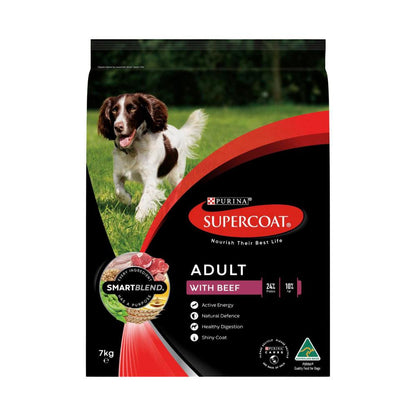 Supercoat Smartblend Adult Beef Dry Dog Food - 7kg