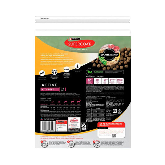 Supercoat Smartblend Adult Active Dry Dog Food - 6.7kg