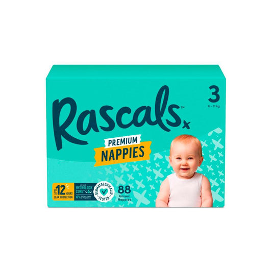 Rascals Premium Nappies Size 3 (6-11kg) - 88 Pack