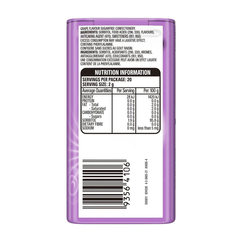 Wrigley's Eclipse Grape Sugar Free Mint Tin - 40g