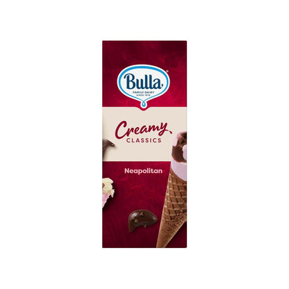 Bulla Creamy Classics Neapolitan Cone 4 Pack - 520mL