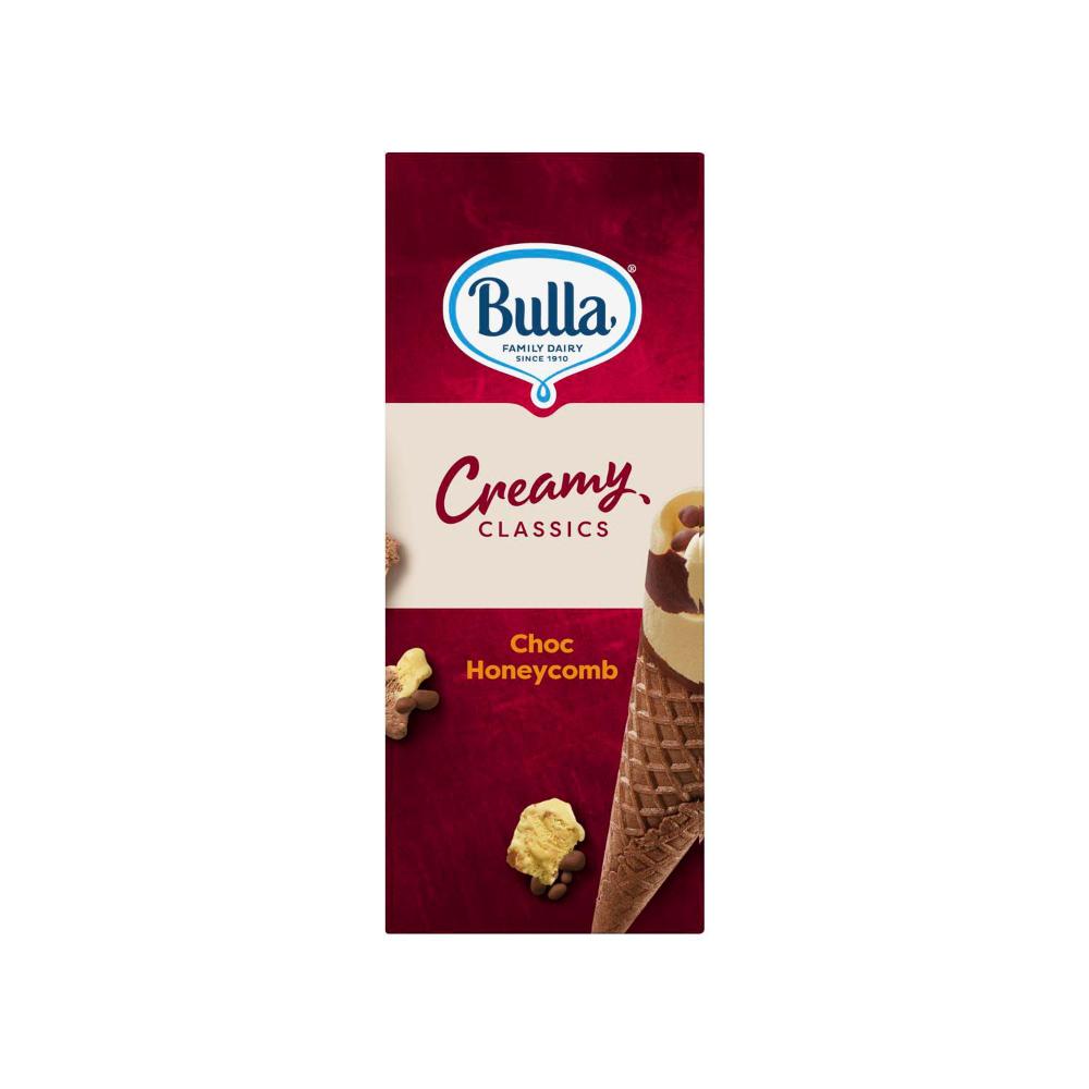 Bulla Creamy Classics Choc Honeycomb Cone 4 Pack - 520mL
