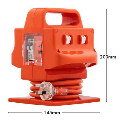 Arlec Heavy Duty Power Block - 4 Outlet - PD20W - Orange