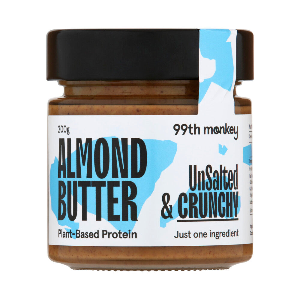 99th Monkey Crunchy Natural Almond Butter - 200g