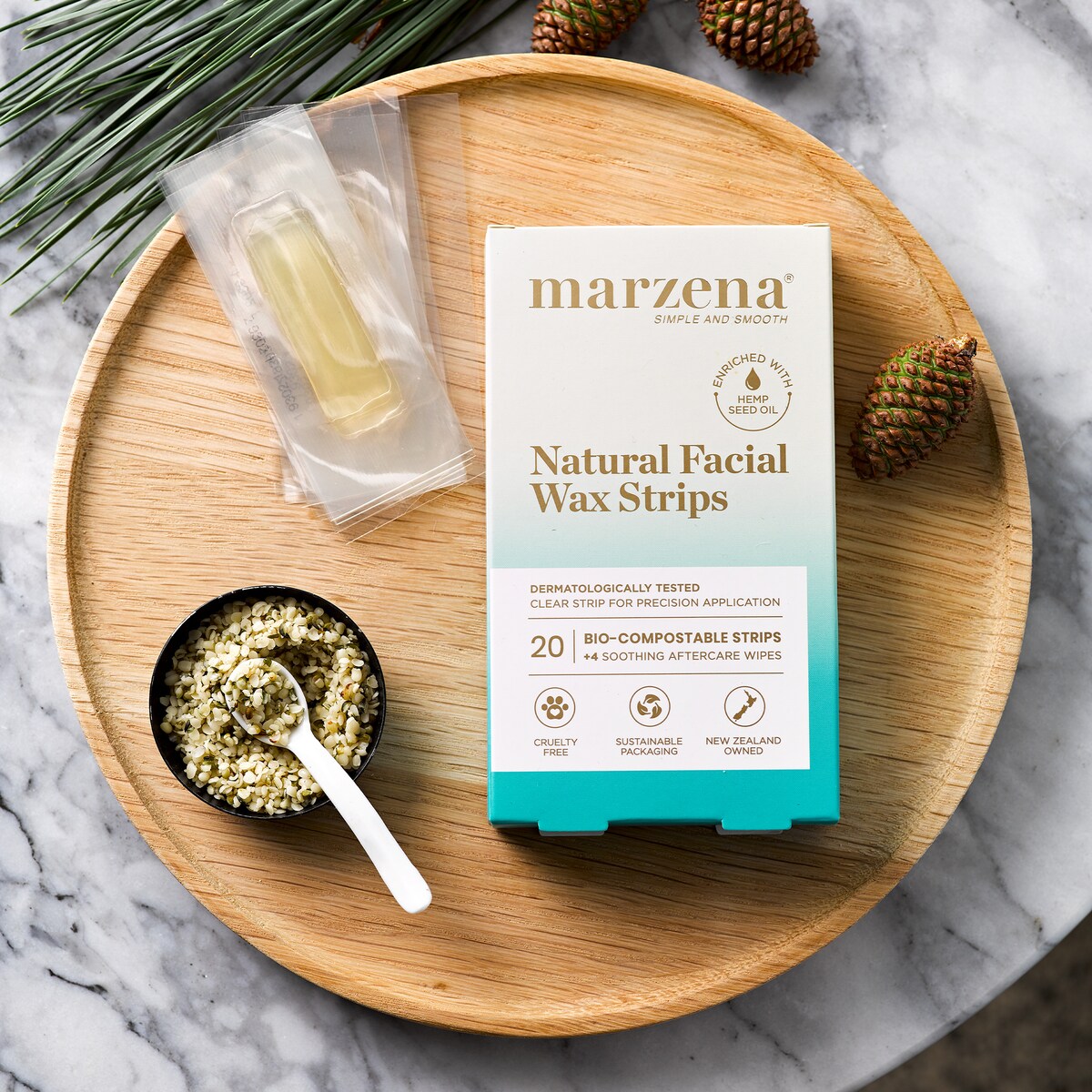 Marzena Natural Facial Wax Strips 20 Pack