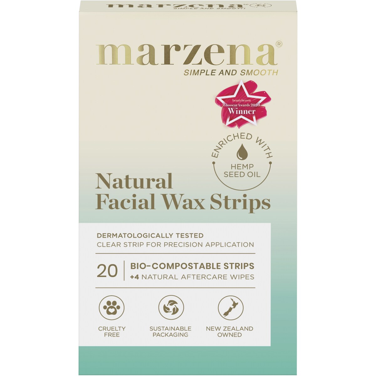 Marzena Natural Facial Wax Strips 20 Pack