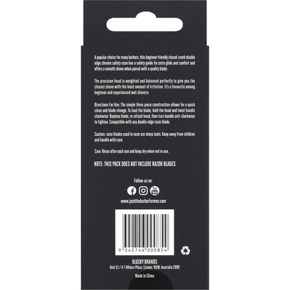 Jack The Barber Double Edge Mens Chrome Safety Razor Each