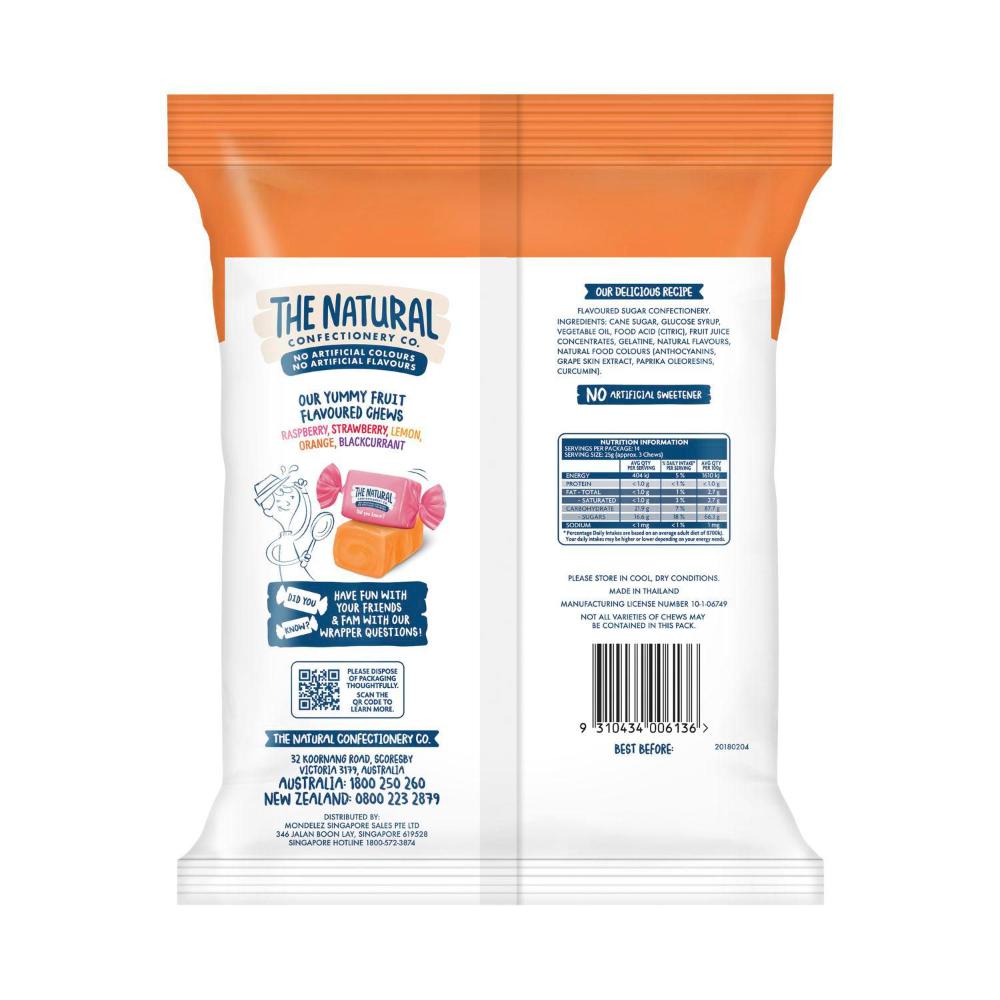 The Natural Confectionery Co. Fruity Chews Lollies Value Bag - 350g