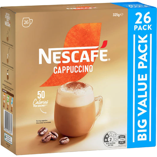 Nescafe Cappuccino Coffee Sachets 26 Pack