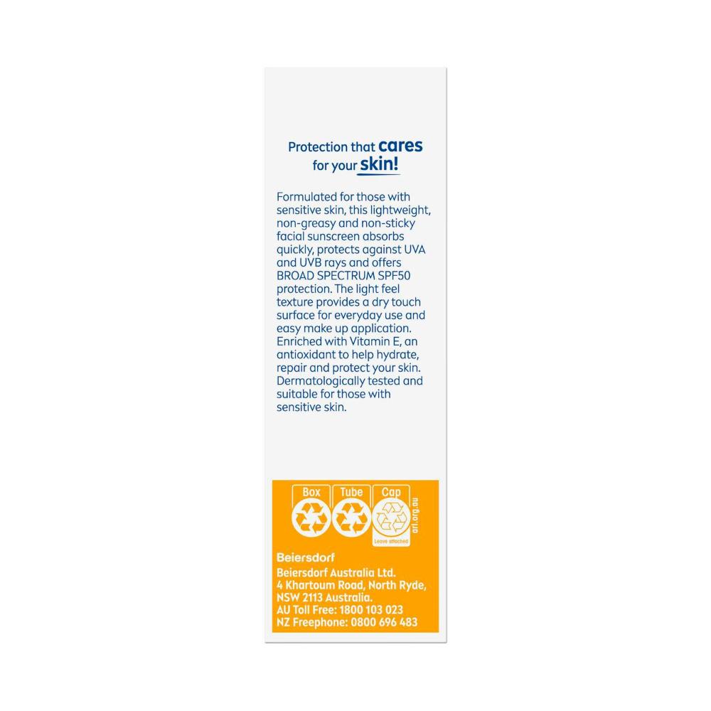 Nivea Sun Uv Face Sensitive Protect SPF 50 - 50mL