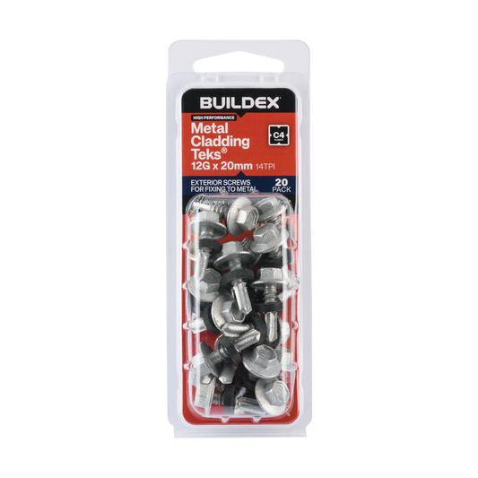 Buildex Cladding Fencing Teks Screws - 12g x 20mm - 20 Pack