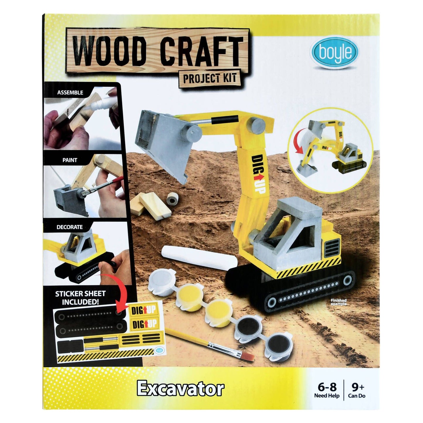 Boyle Wood Craft Project Kit Excavator - 110 x 200mm