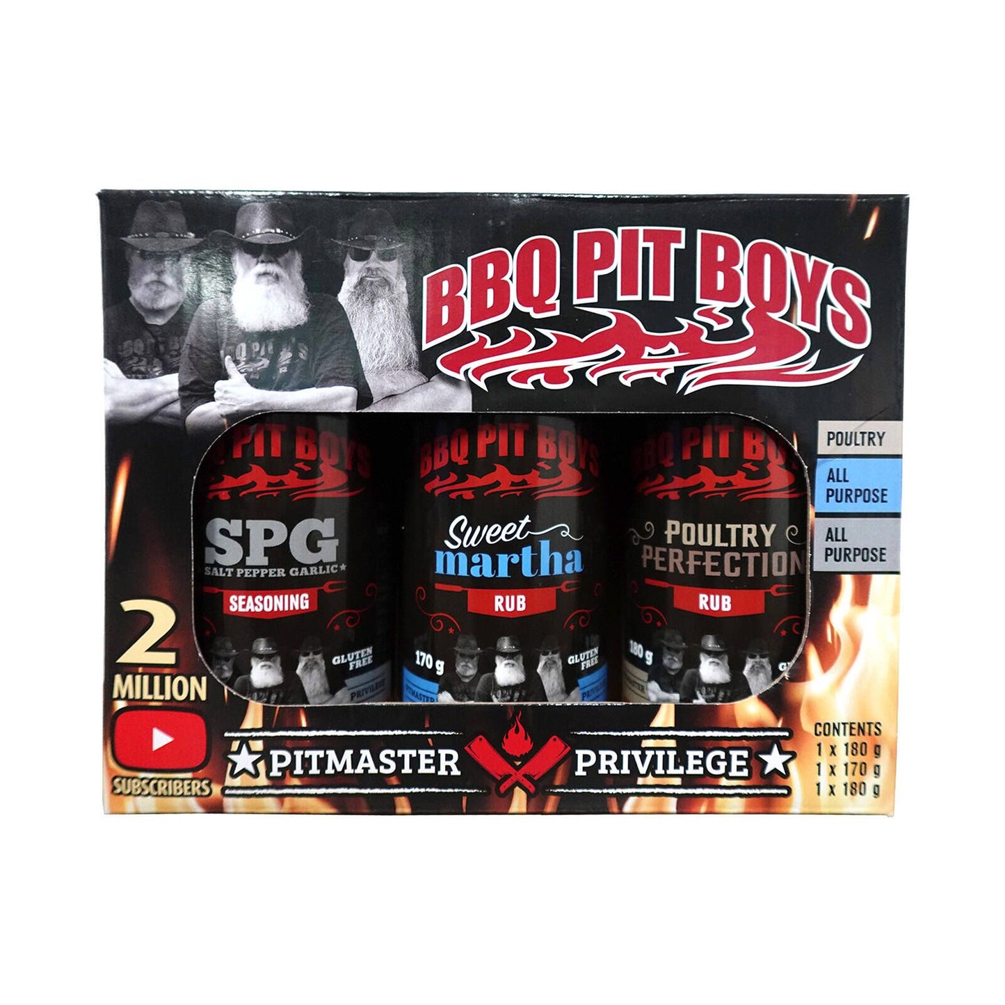 BBQ Pit Boys Gift Set - 3 Pack - 175 x 135 x 60mm