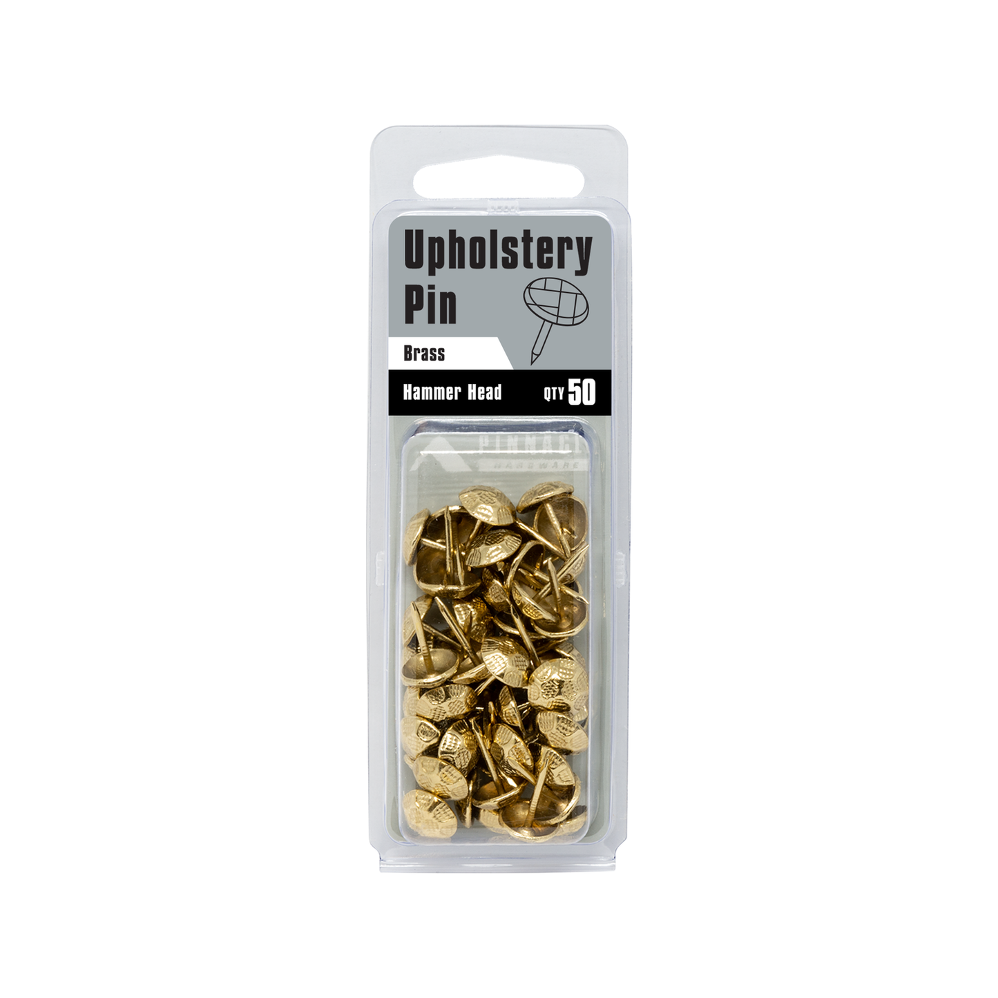 Pinnacle Brass Hammer Head Upholstery Nails - 40mm - 50 Pack